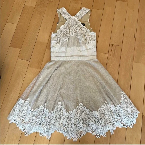 Tadashi Shoji | Dresses | Tadashi Shoji Beige Lace Dress | Poshmark